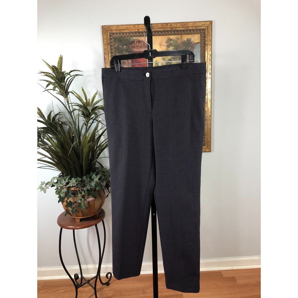 J.Jill Womens Ankle Pants 12 Stretch Glen Plaid Straight Minimalist Office Retro